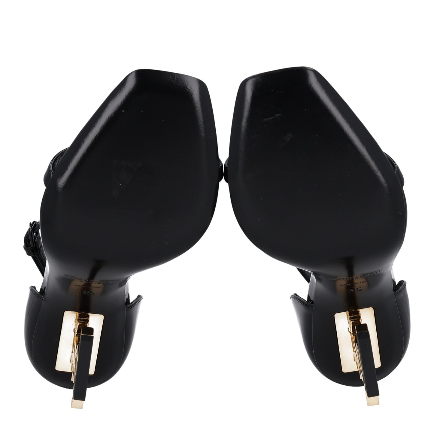 Patent Calfskin Opyum 110 Sandals 35 Black Gold