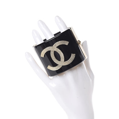 Chanel Resin CC Cuff Black Gold 2 of 5