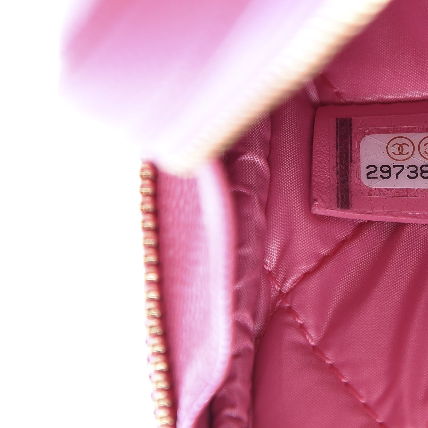 Chanel Caviar Quilted Small Curvy Pouch Cosmetic Case Pink 9 of 10