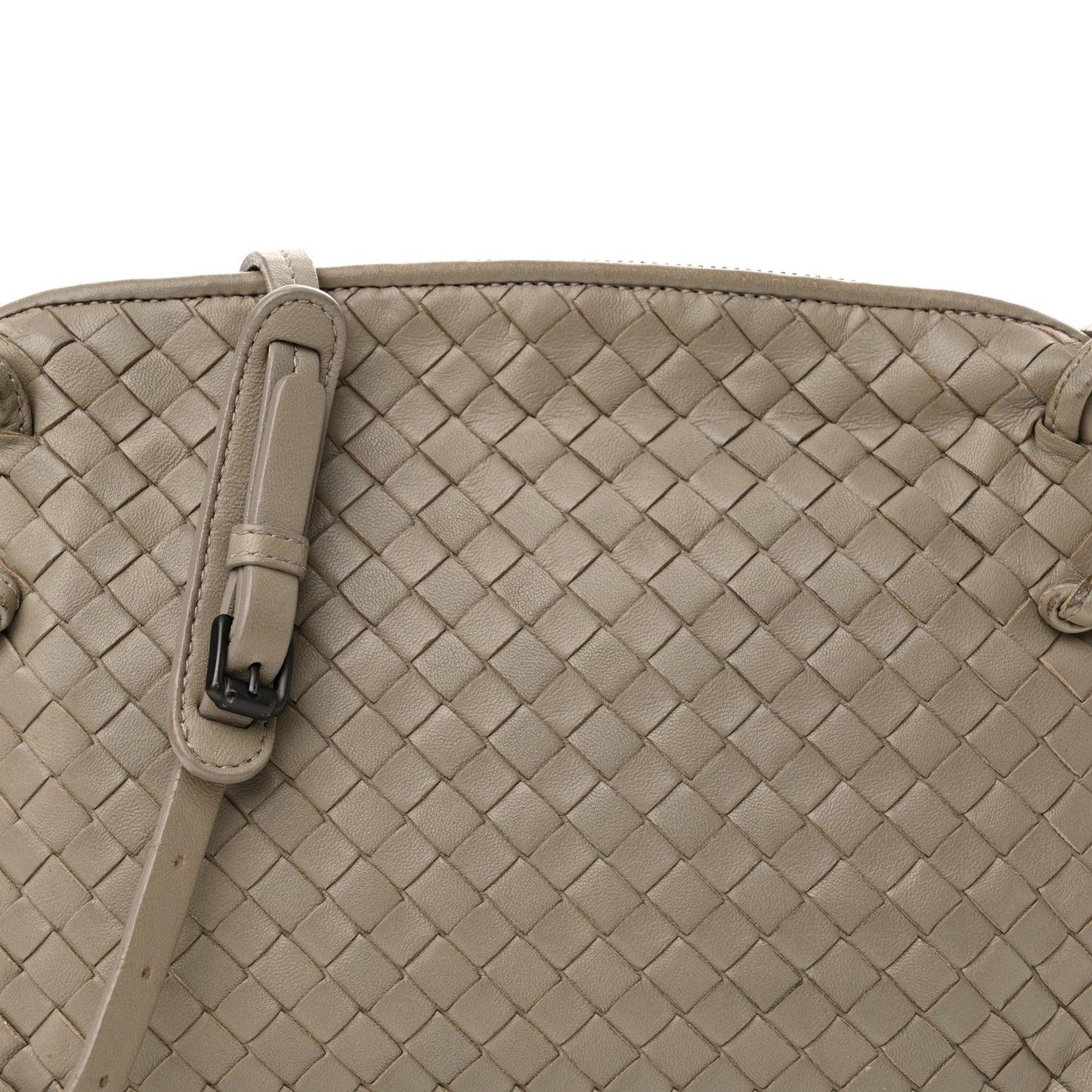 Nappa Intrecciato Nodini Crossbody Messenger Steel