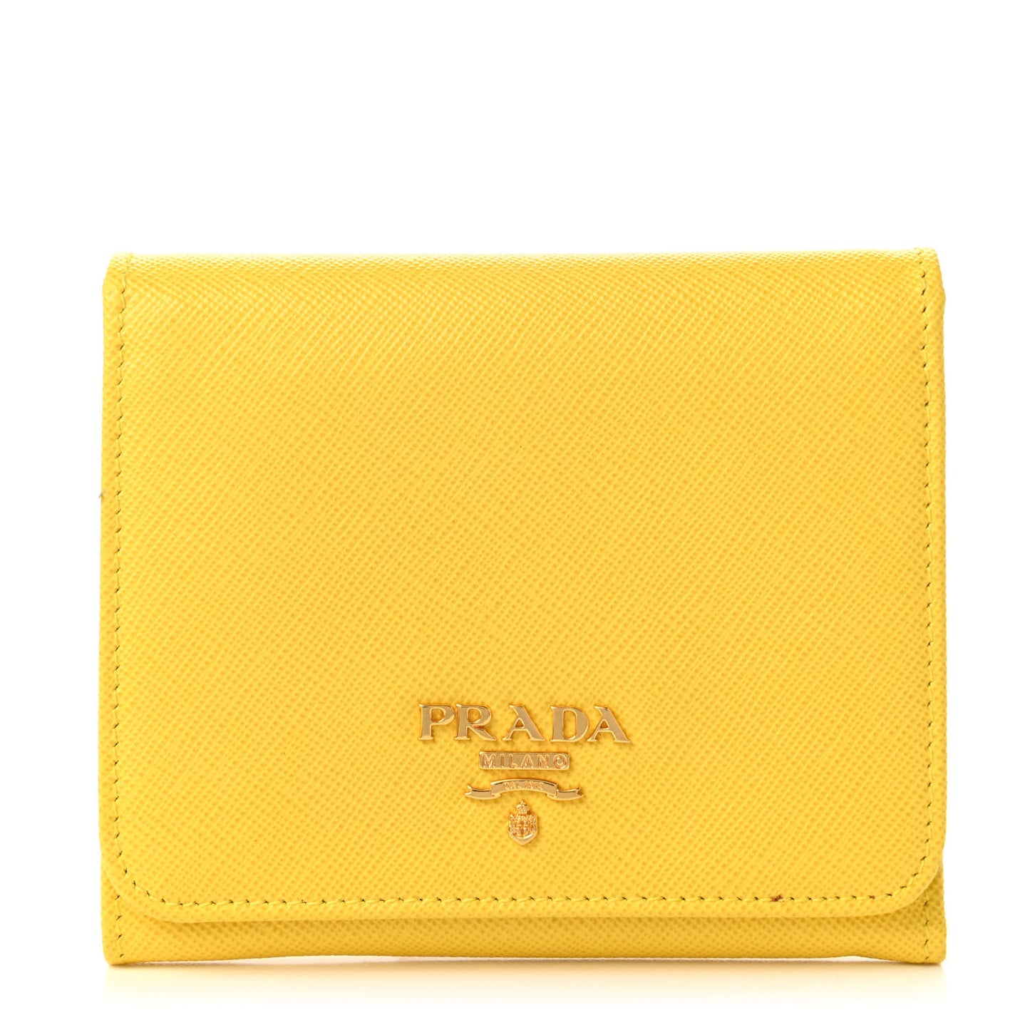 Saffiano Metal Tri-Fold Wallet Girasole
