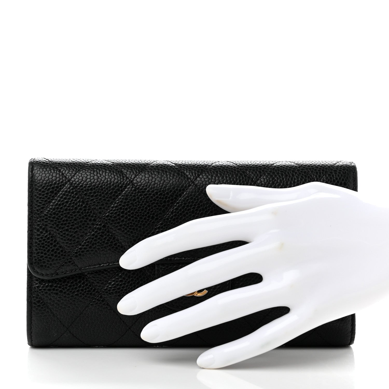 Chanel Caviar Quilted Long Flap Wallet Black 2 of 10