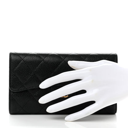 Chanel Caviar Quilted Long Flap Wallet Black 2 of 10