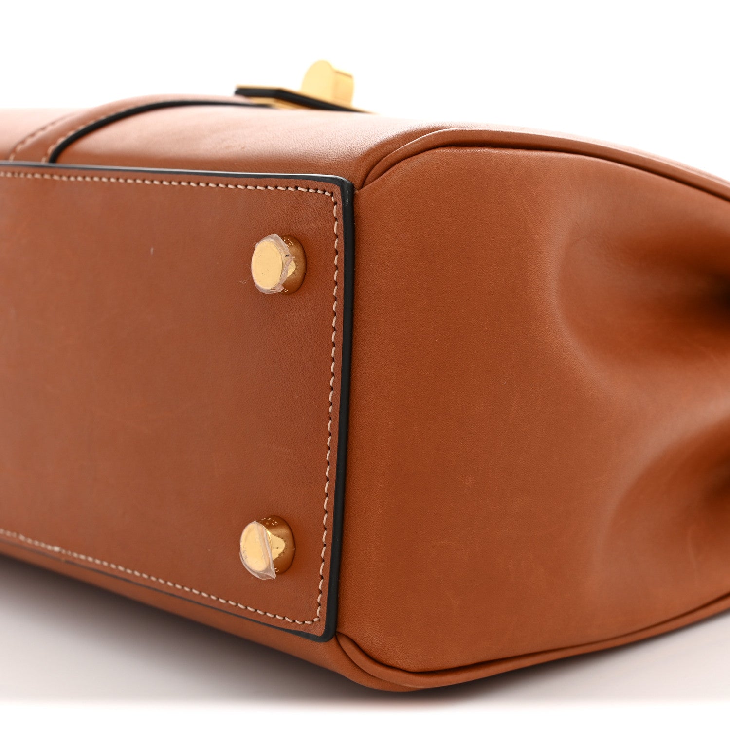 Celine Satinated Calfskin Small 16 Top Handle Bag Tan 10 of 11