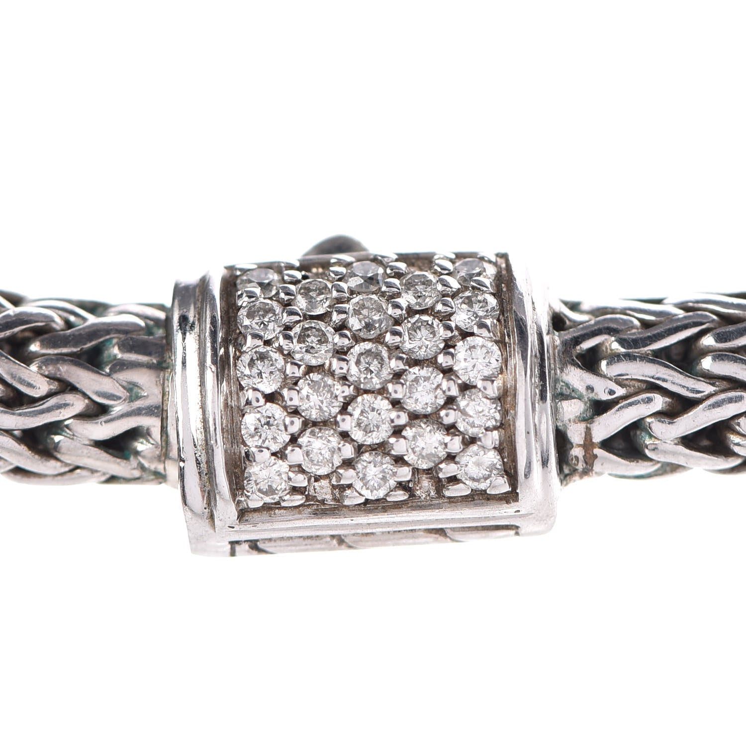John Hardy Sterling Silver Diamond Classic Chain Enhancer Pendant Necklace 5 of 7