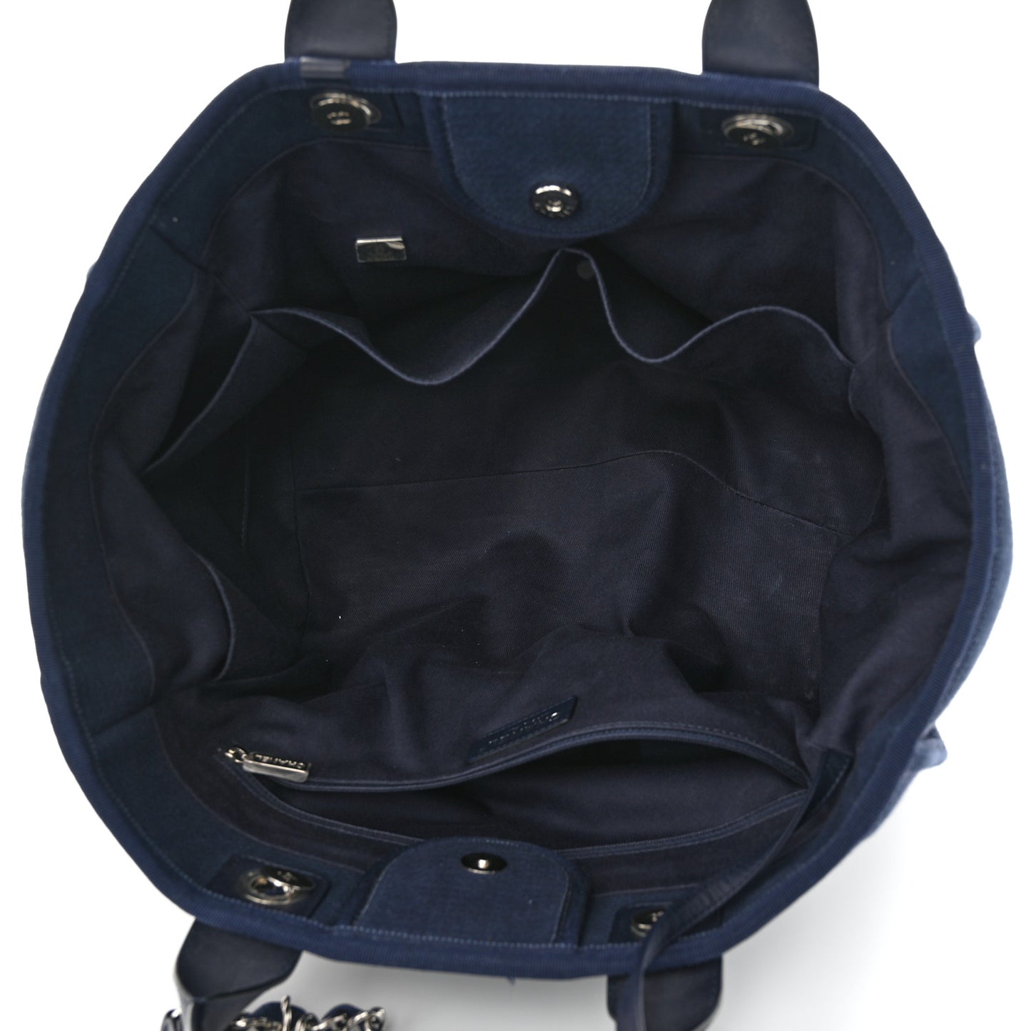 Woven Straw Raffia Medium Deauville Tote Navy