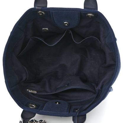 Chanel Woven Straw Raffia Medium Deauville Tote Navy 6 of 11