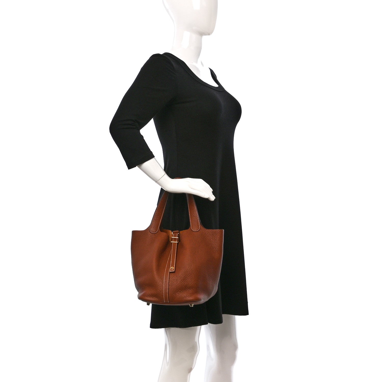 Hermes Taurillon Clemence Picotin Lock 22 MM Gold 2 of 12