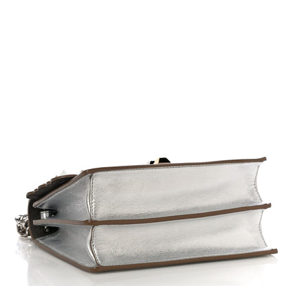 Fendi Vitello Catalan Mirror Scalloped Multi Studded Small Kan I Shoulder Bag Argento 4 of 11