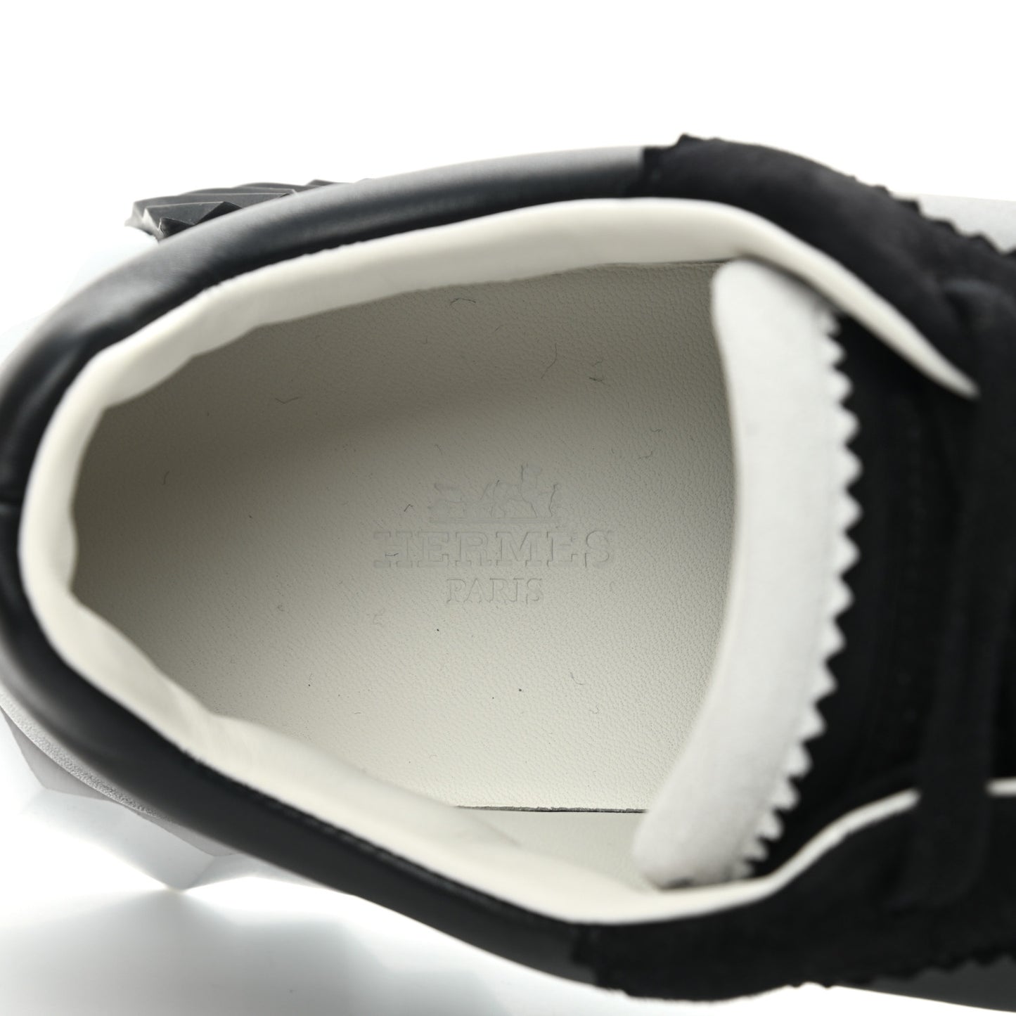Goatskin Suede Goatskin Bouncing Sneakers 39.5 Black White