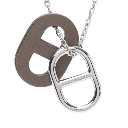 Hermes Swift O'Maillon Pendant Necklace Etoupe 5 of 8