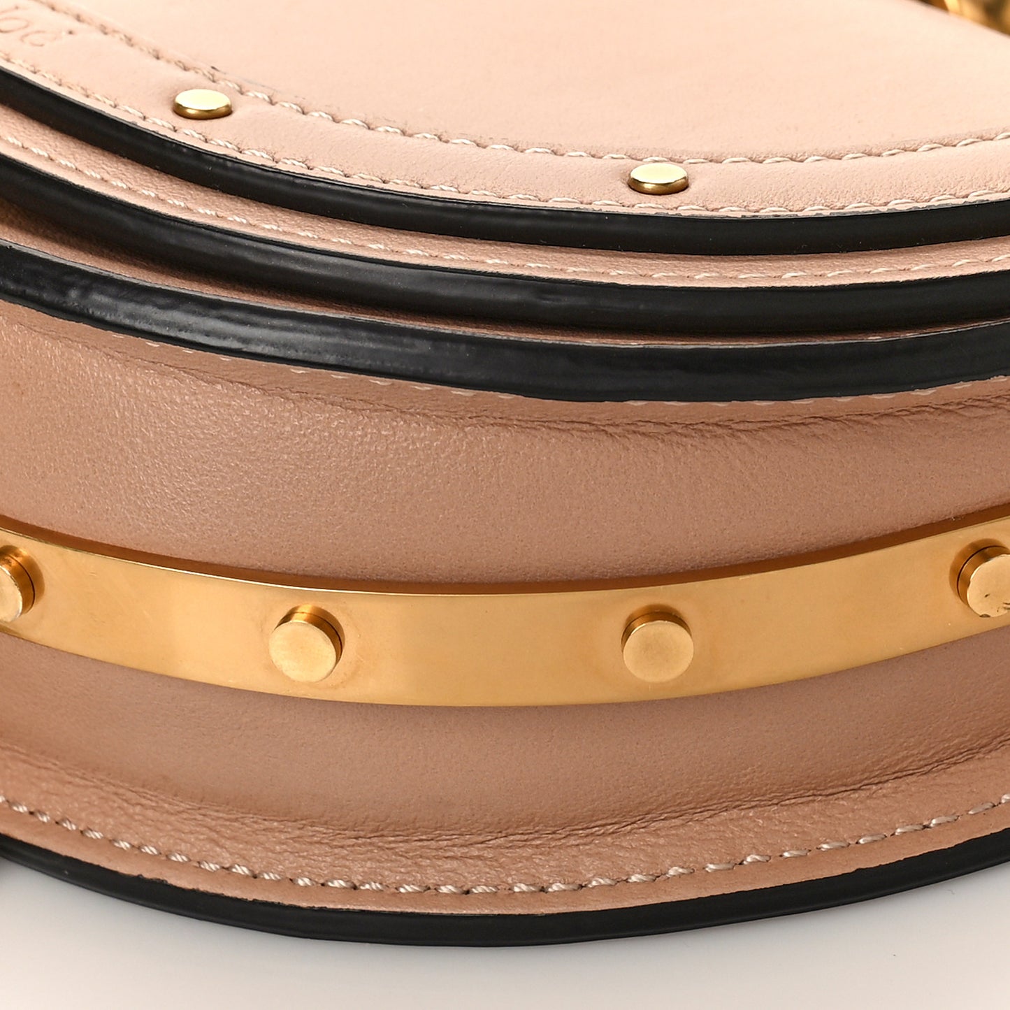 Calfskin Small Nile Bracelet Minaudiere Bag Biscotti Beige