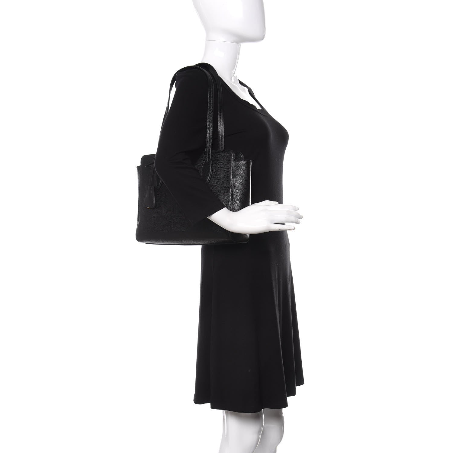 Prada Vitello Daino Shopping Tote Black 2 of 9