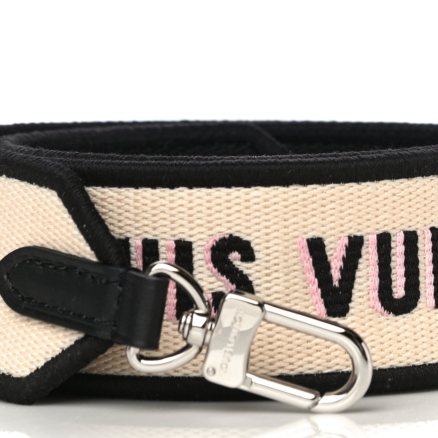 Jacquard Bandouliere Shoulder Strap Cream Black