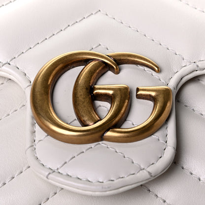 Gucci Calfskin Matelasse Super Mini GG Marmont Shoulder Bag White 5 of 5
