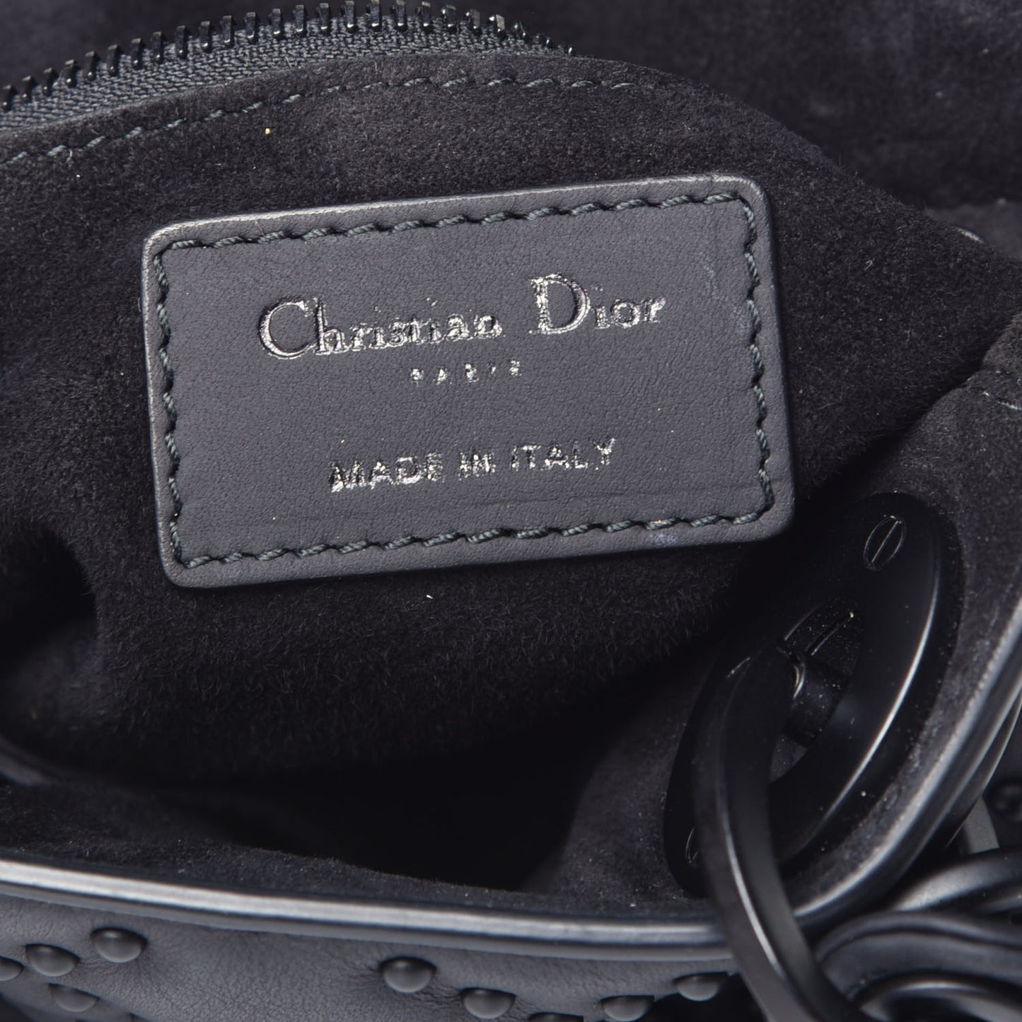 Ultra Matte Calfskin Cannage Studded Mini Supple Lady Dior Black