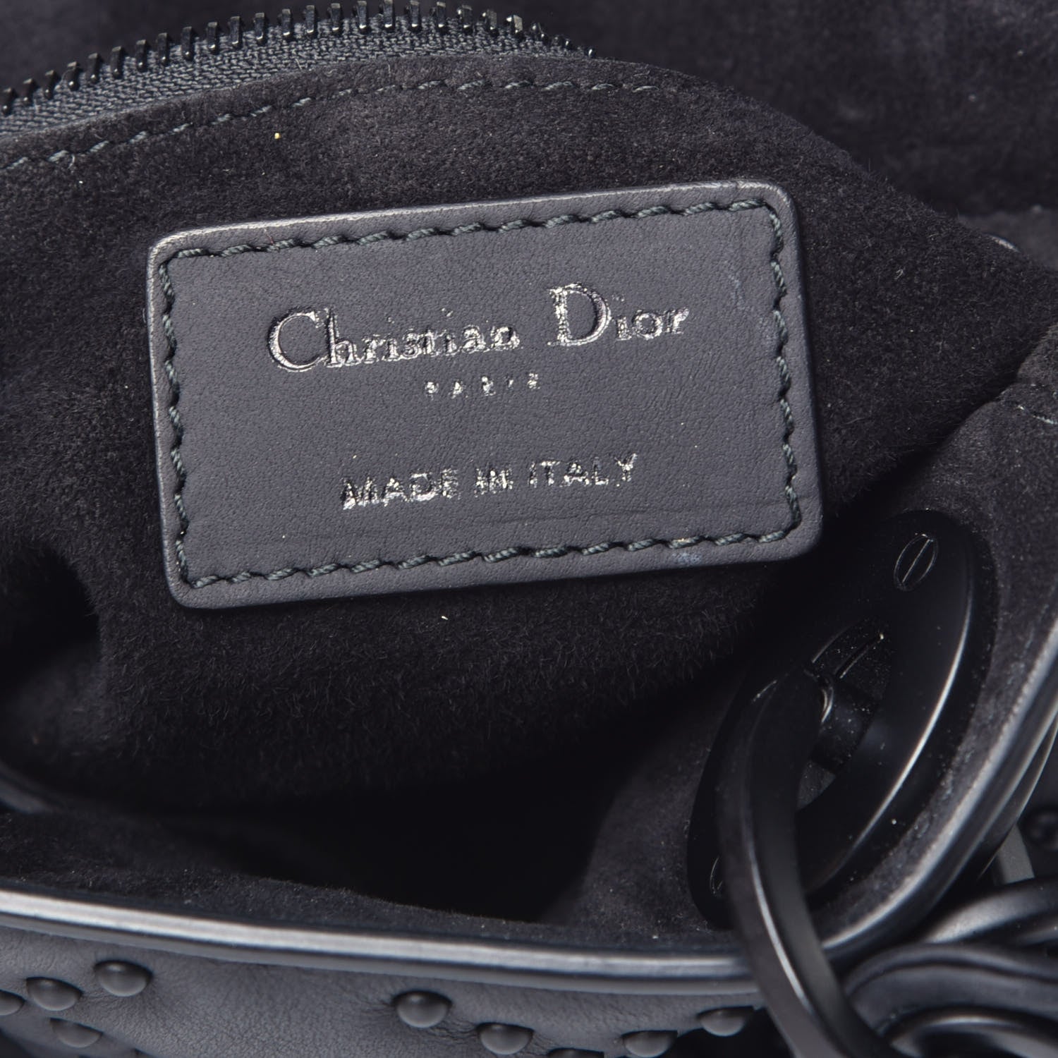 Christian Dior Ultra Matte Calfskin Cannage Studded Mini Supple Lady Dior Black 6 of 9