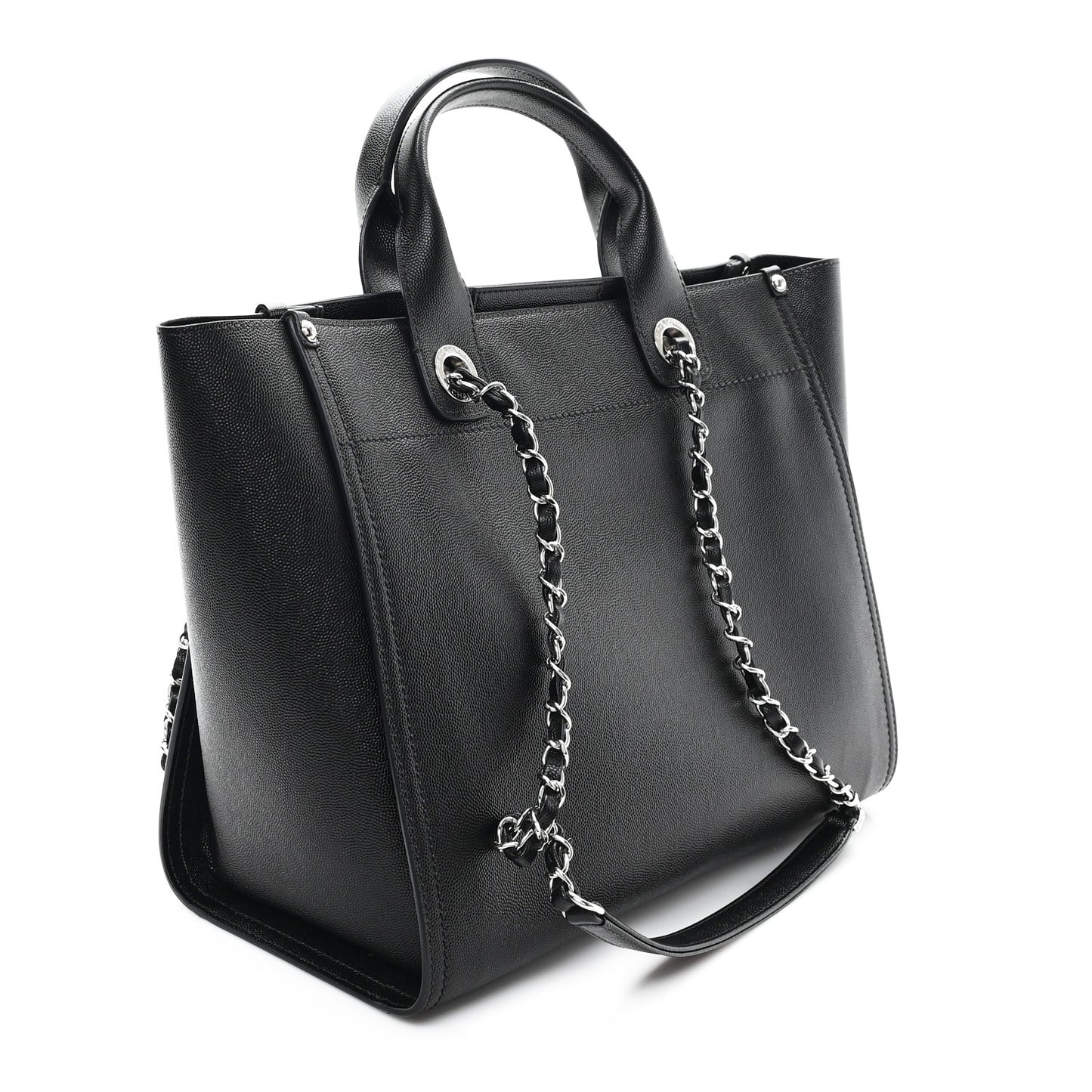 Caviar Small Studded Deauville Tote Black