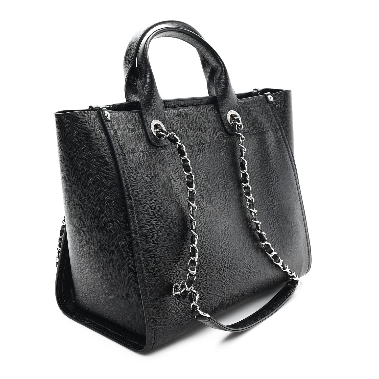 Chanel Caviar Small Studded Deauville Tote Black 3 of 10