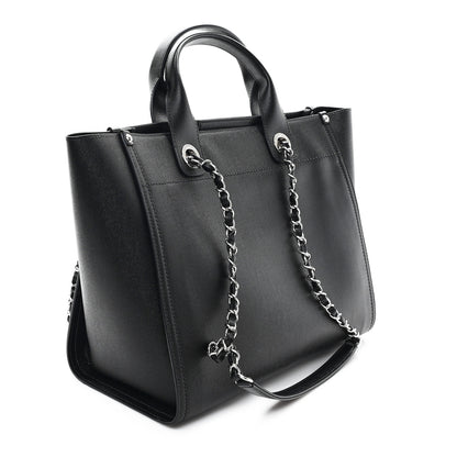 Chanel Caviar Small Studded Deauville Tote Black 3 of 10