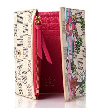 Louis Vuitton Damier Azur 2021 Christmas Animation Hollywood Victorine Wallet Fuchsia 5 of 9