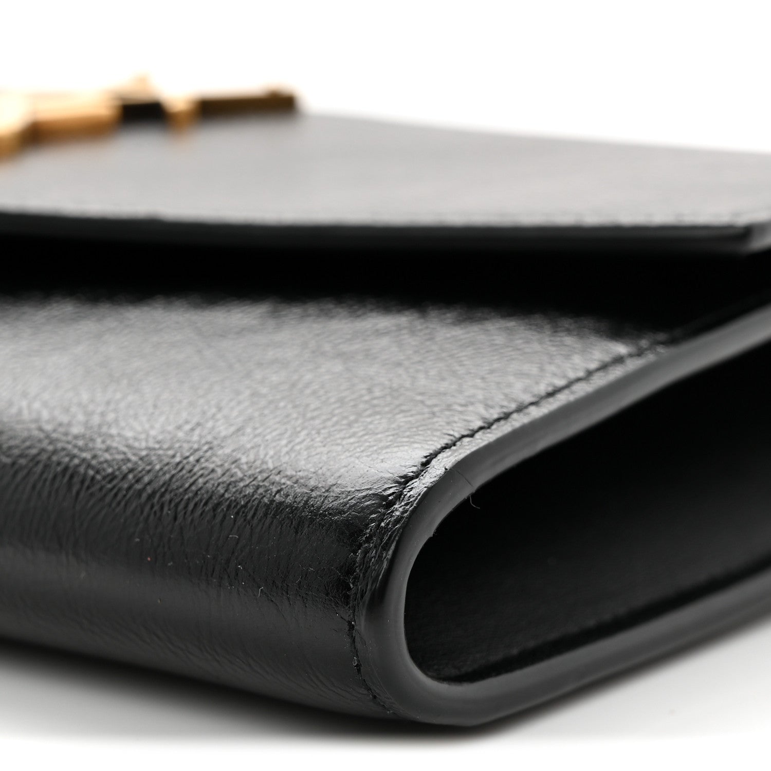 Saint Laurent Crinkled Calfskin Uptown Chain Wallet Black 10 of 11