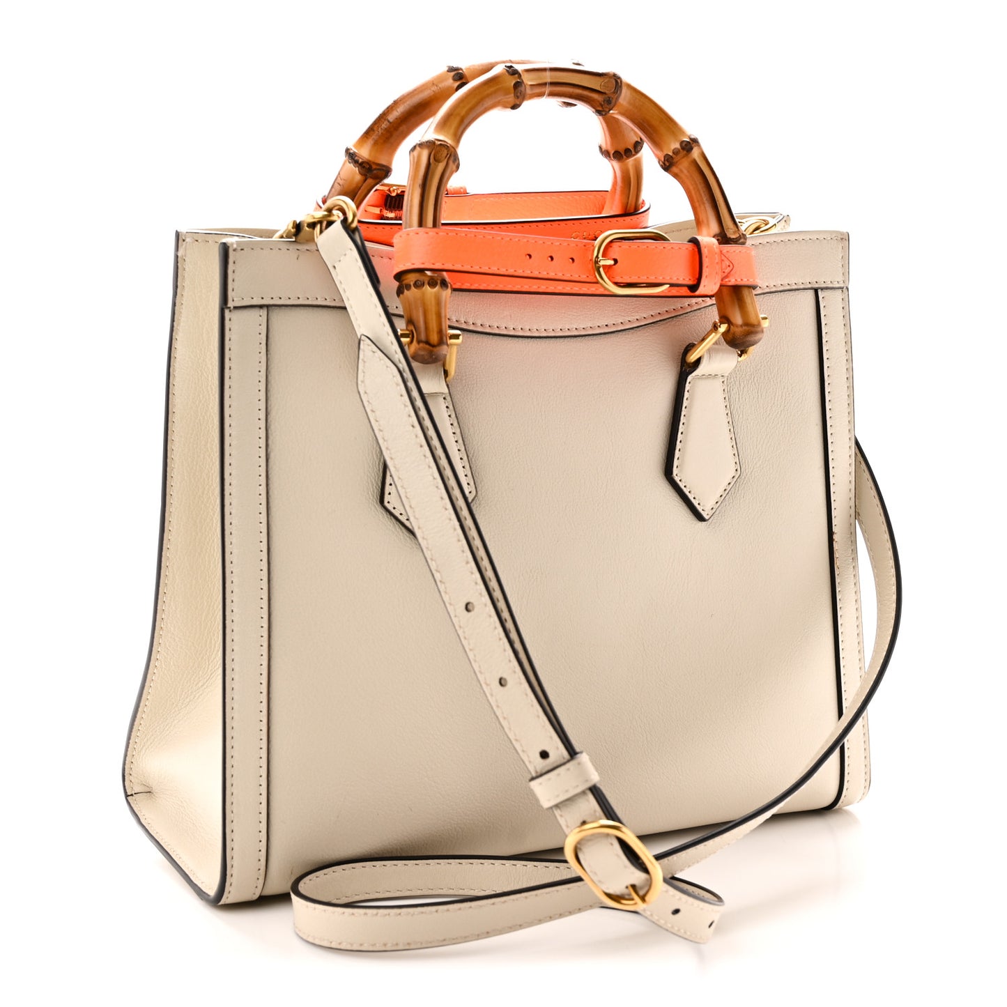 Wonka Grain Calfskin Small Diana Tote Bag Mystic White
