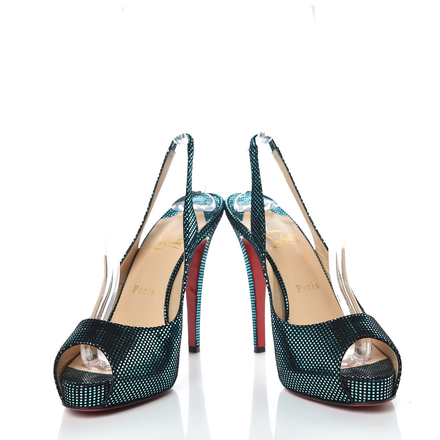 Christian Louboutin Metallic No Prive 120 Pumps 39 Blue 5 of 10