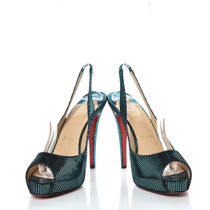 Christian Louboutin Metallic No Prive 120 Pumps 39 Blue 5 of 10