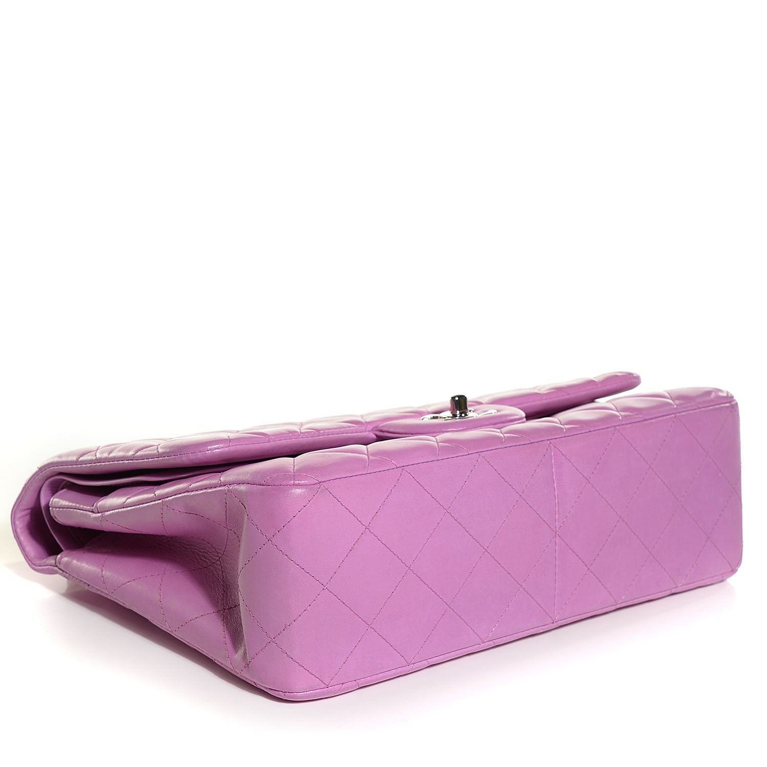 Chanel Lambskin Quilted Jumbo Double Flap Purple 4 of 8