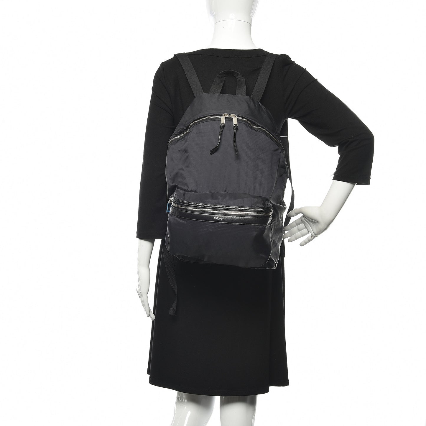 Nylon City Fold Up Backpack Belt Bag Black