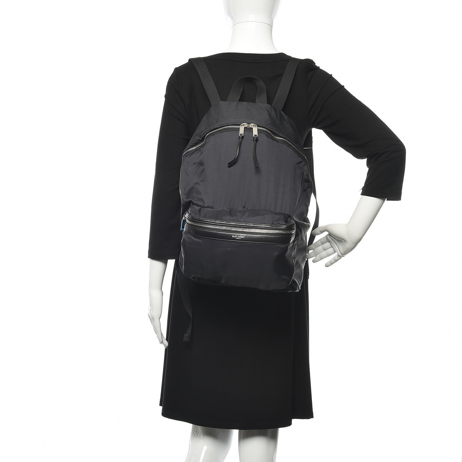 Saint Laurent Nylon City Fold Up Backpack Belt Bag Black 3 of 16