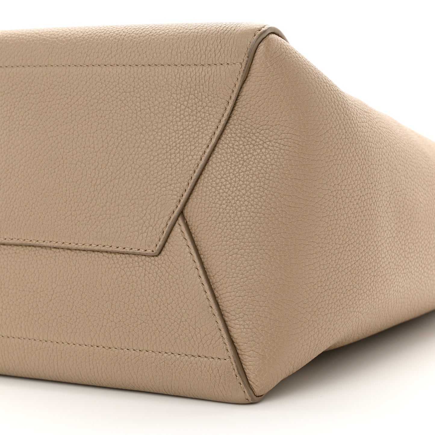 Soft Grained Calfskin Sangle Bucket Bag Taupe