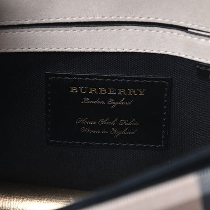 Burberry Derby Calfskin House Check Small Macken Crossbody Bag Limestone 6 of 14
