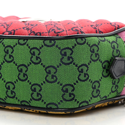Gucci Monogram Multicolor Matelasse Diagonal Small GG Marmont Chain Shoulder Bag Red Blue Yellow Green Pink 9 of 9