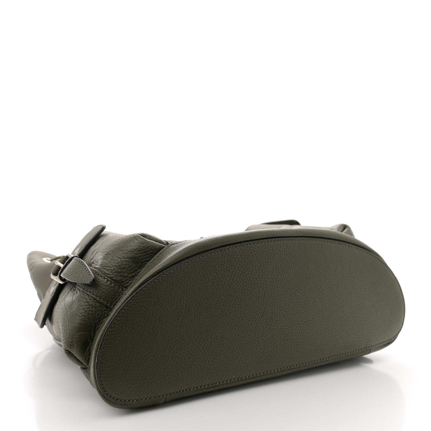 Gucci Piuma Calfskin Jumbo GG Embossed Double Buckle Backpack Dark Vintage Olive 4 of 10