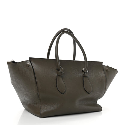 Celine Crisped Calfskin Large Tie Knot Tote Dark Khaki 3 of 13