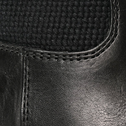 Saint Laurent Calfskin Woven Wool Embroidered Knee High Boots 37 Black 13 of 18