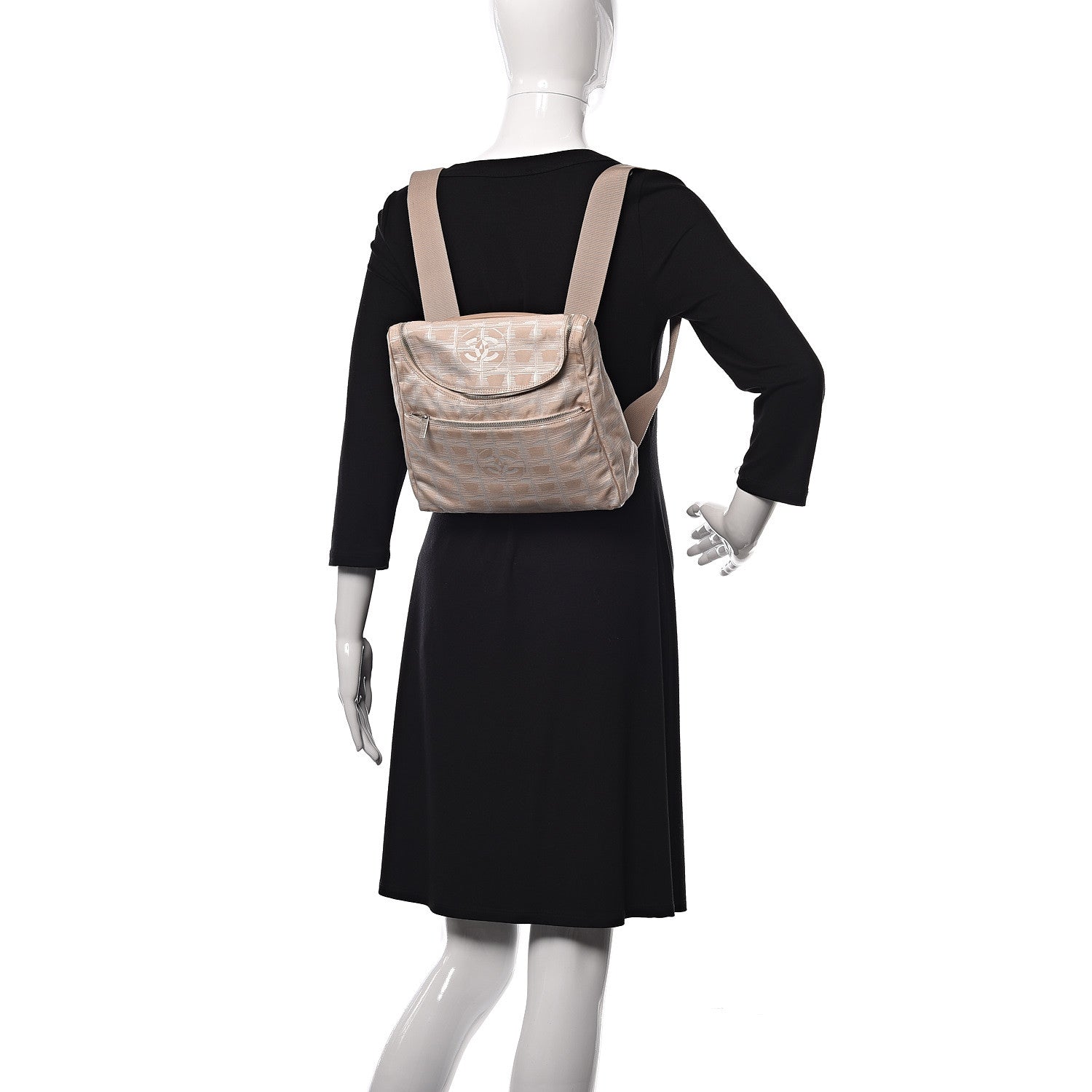 Chanel Nylon Travel Backpack Beige 2 of 12