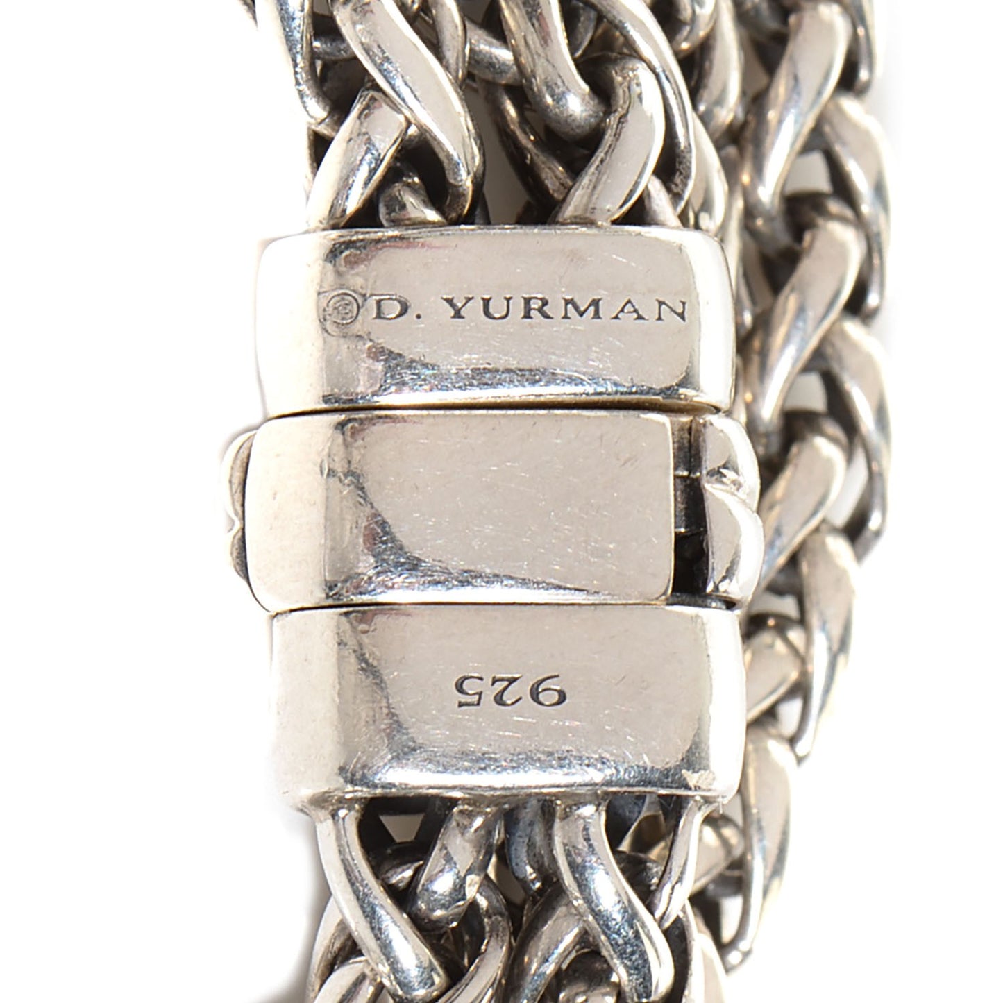 Sterling Silver Pave Diamond Double Wheat Chain Necklace 17mm