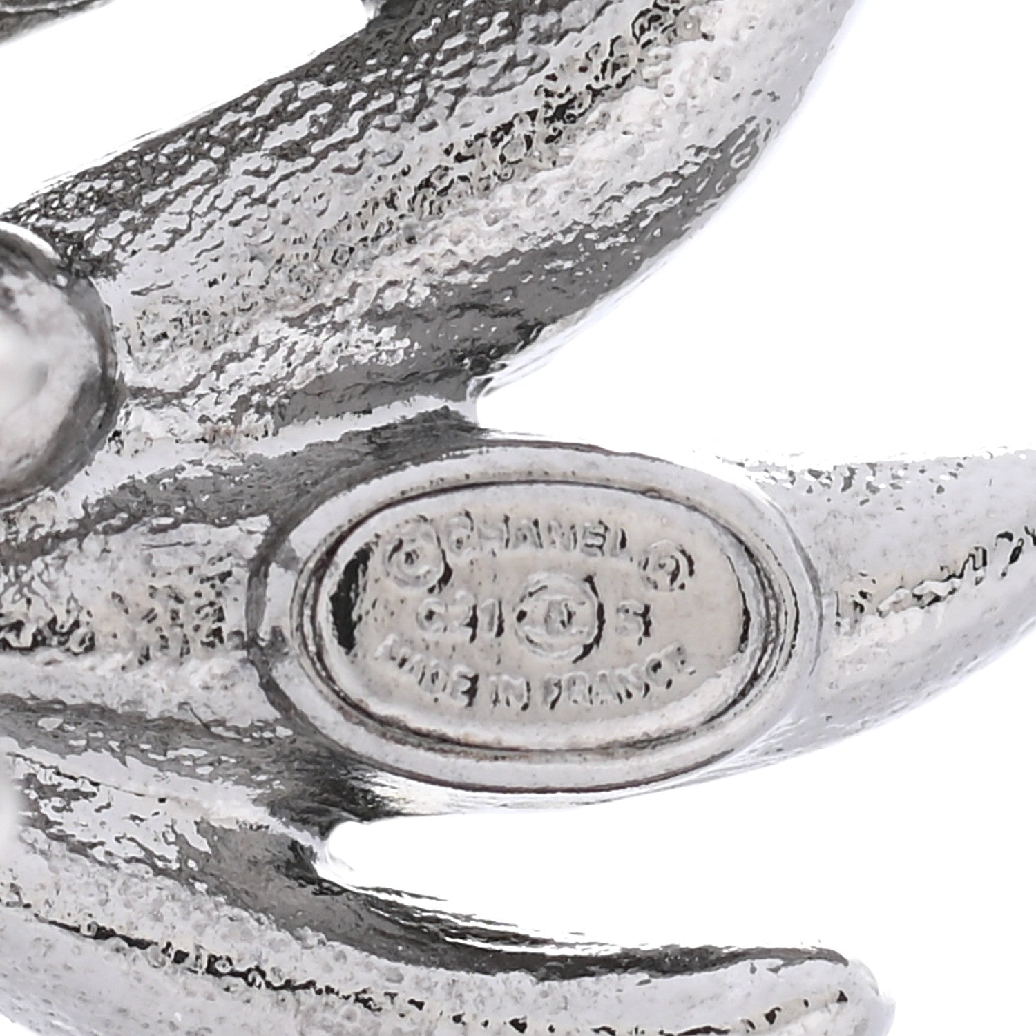Chanel Crystal Baguette CC Wing Star Earrings Silver 4 of 5
