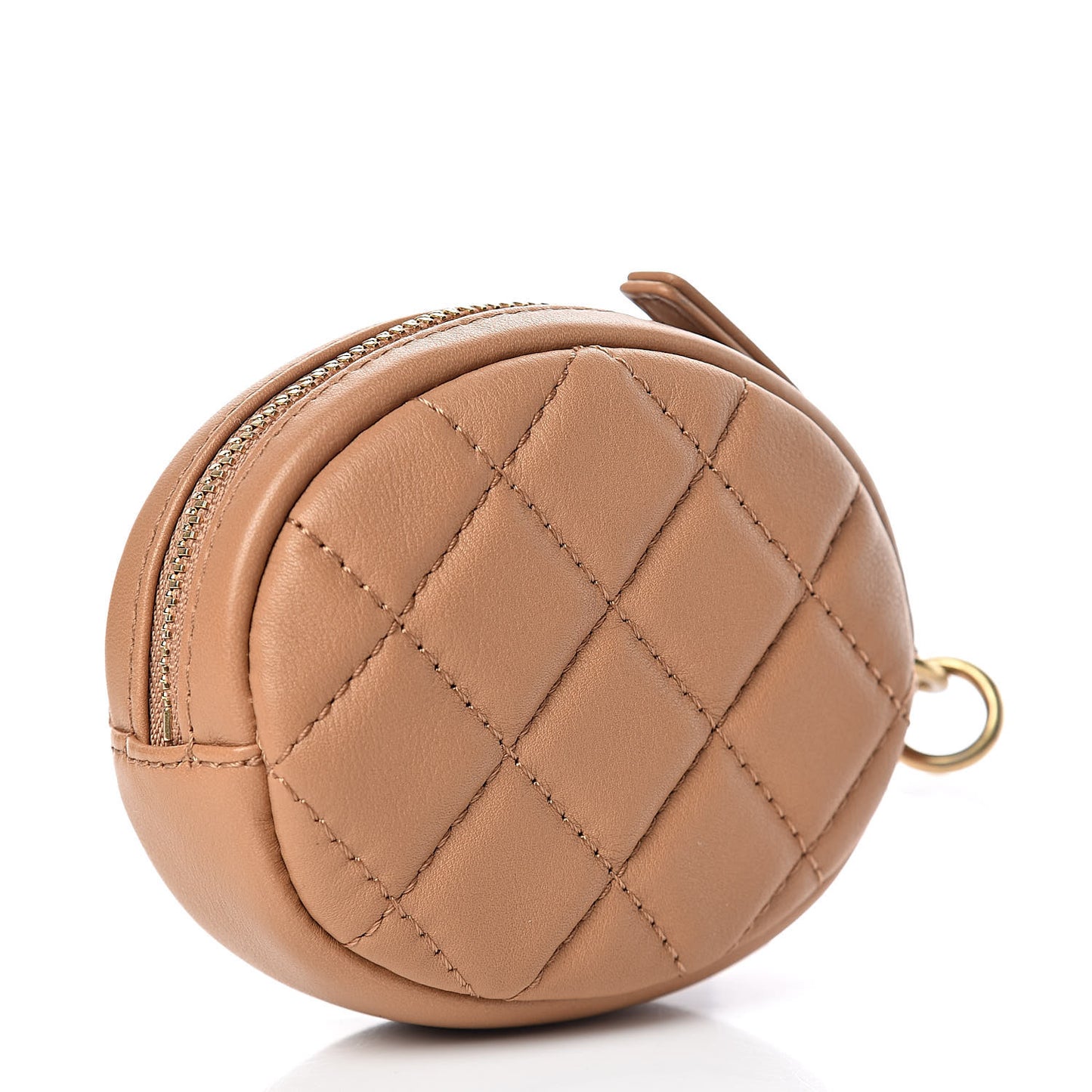 Calfskin Quilted Multi Pouching Flap And Coin Purse Beige