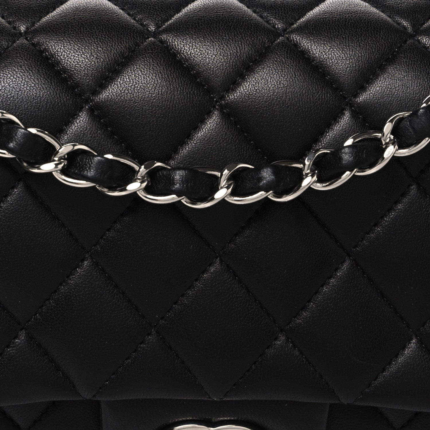 Chanel Lambskin Quilted Medium Double Flap Black 8 of 11