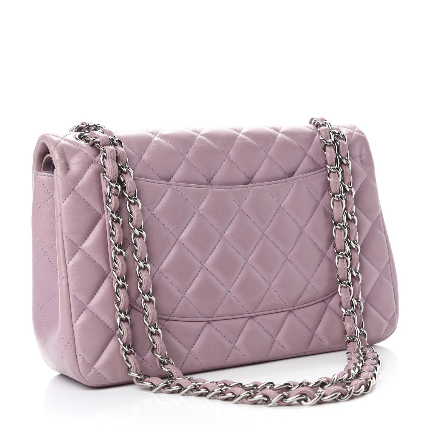 Lambskin Quilted Jumbo Double Flap Light Pink
