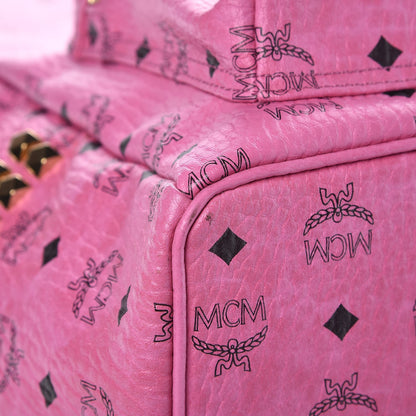 MCM Visetos Medium Side Studs Stark Backpack Pink 11 of 12