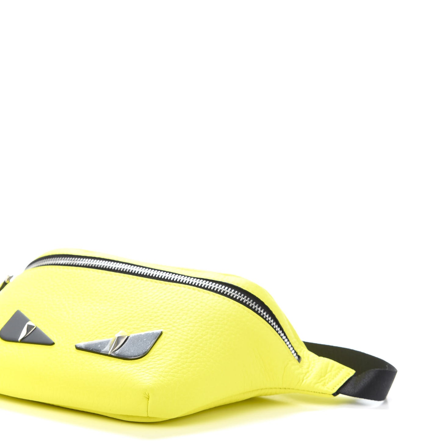 Cuoio Romano Fluo Metal Bug Eyes Kids Belt Bag Giallo Fluo Black