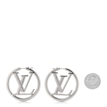 Louis Vuitton Palladium Louise Hoop Earrings Silver 2 of 4