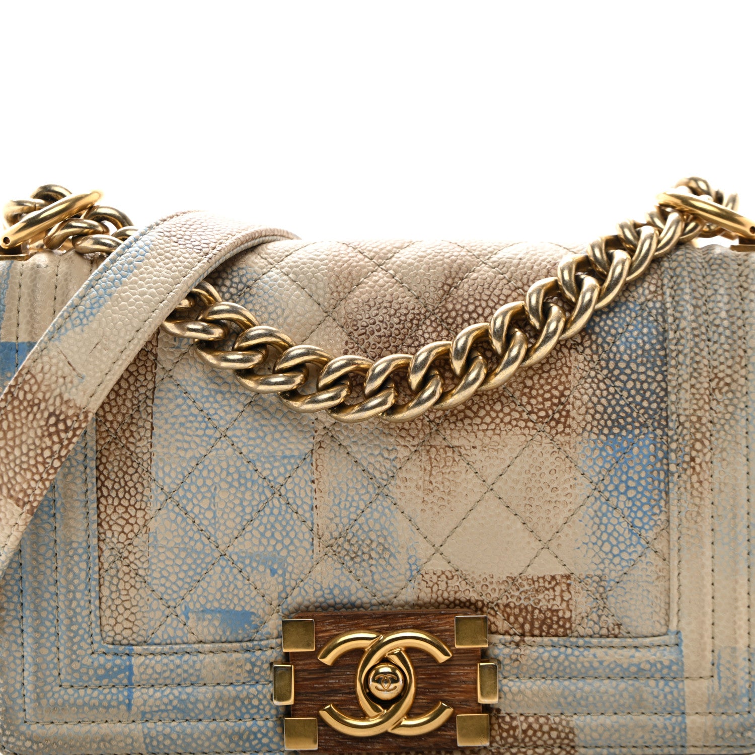 Chanel Painted Caviar Chevron Quilted Small Boy Flap Blue 8 of 11