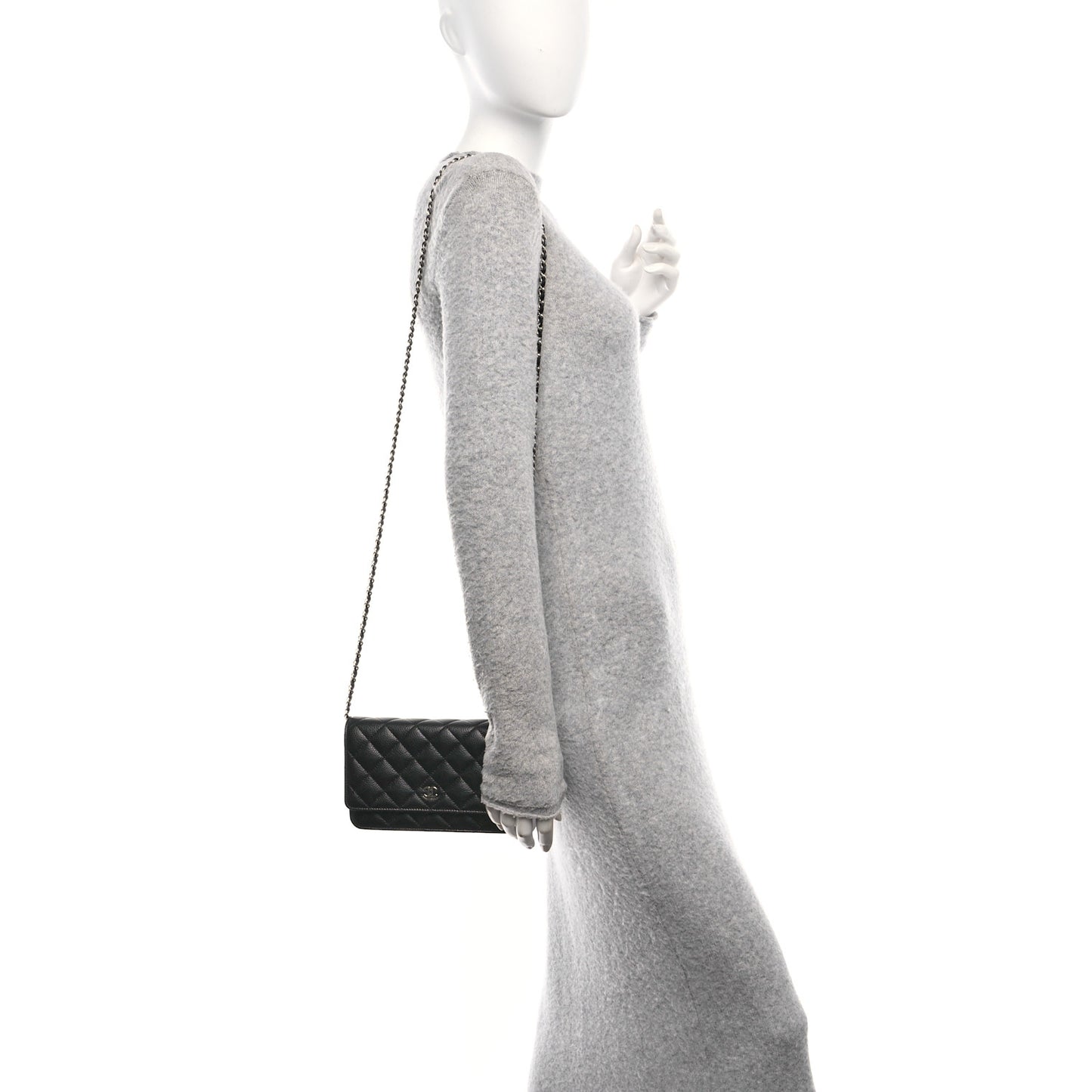 Caviar Quilted Wallet On Chain WOC Black