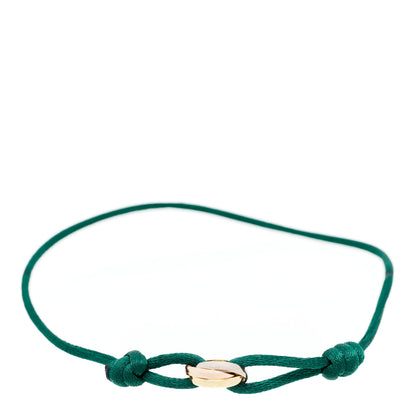 Cartier 18K Pink Yellow White Gold Trinity Adjustable Cord Bracelet Green 1 of 6